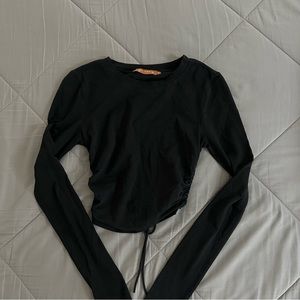 Black Backless Longsleeve Top
